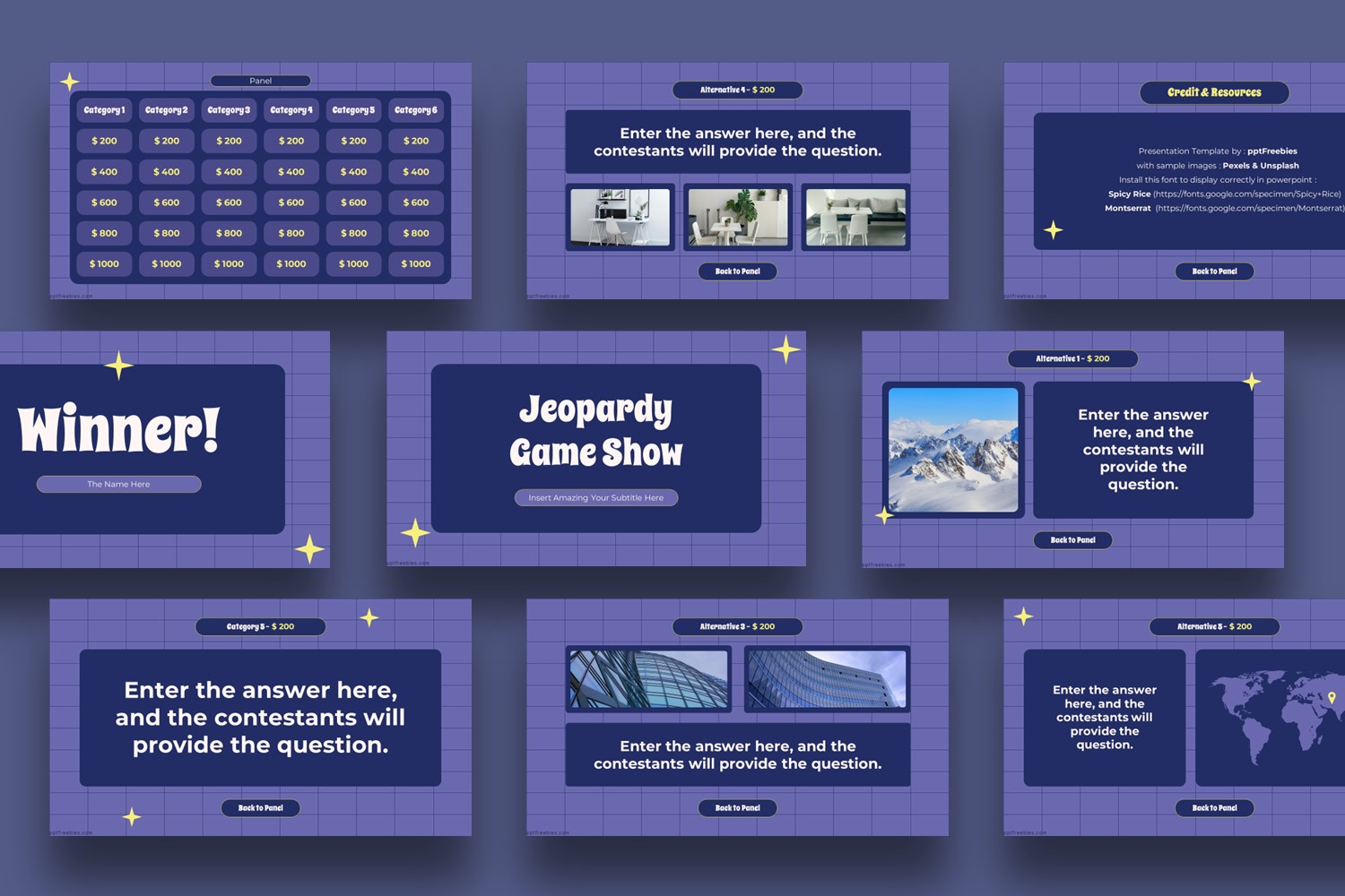 Jeopardy Game Template PowerPoint