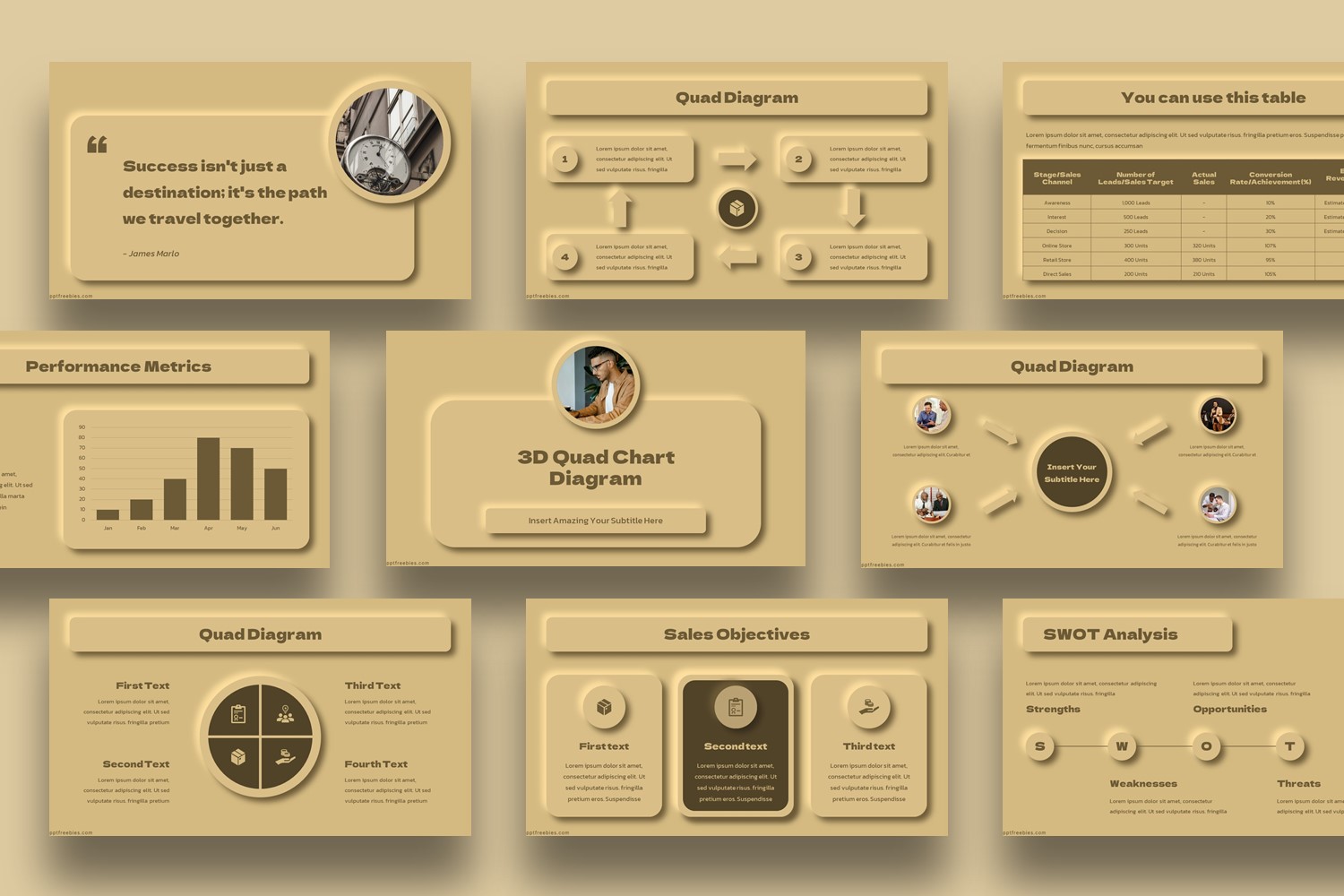 quad chart template powerpoint